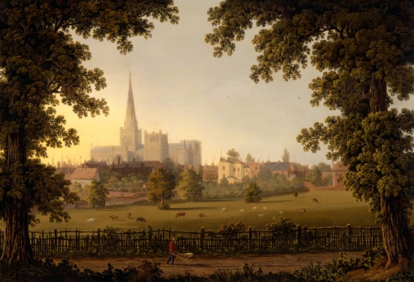 Chichester Cathedral Inscribed, lower left: "Chichester" Signed and dated, lower left: "JF Gilbert
