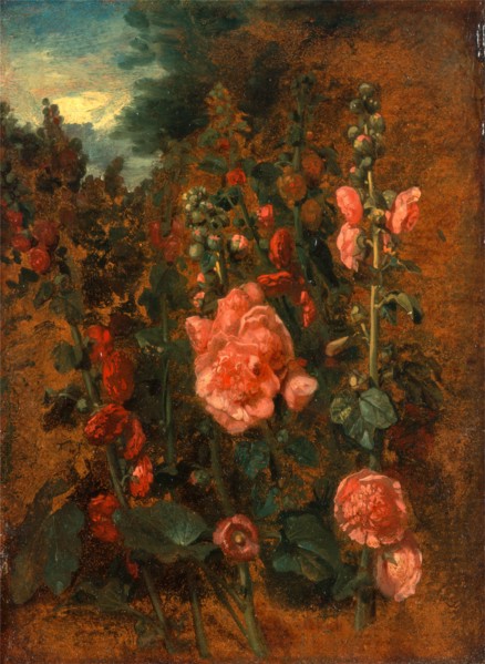 Study of Hollyhocks Hollyhocks, Attributed to John Constable, 1776-1837, British