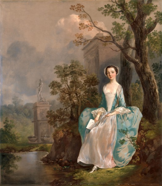 Portrait of a Woman Girl with a Book Seated in a Park Sitzendes junges Maedchen in einer