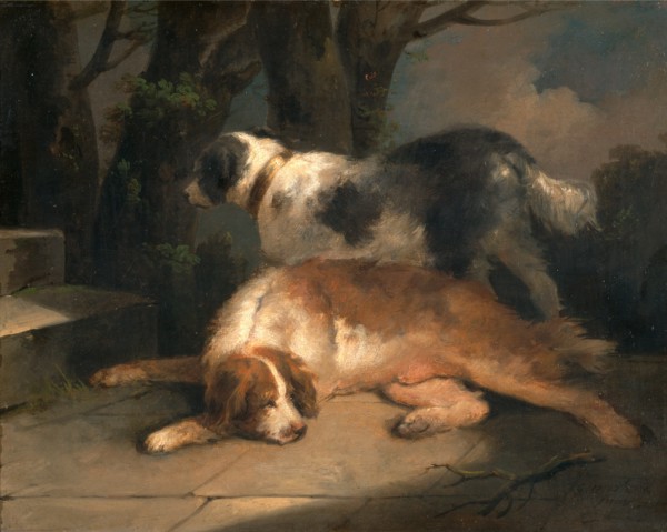 Setters Retrievers Signed, lower right: "g morland | pinx", George Morland, 1763-1804, British