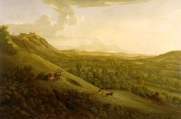 Box Hill, Surrey, with Dorking in the distance Box Hill Signed and dated in black paint, lower