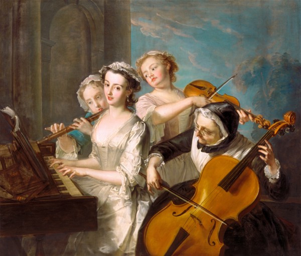 The Sense of Hearing The Sense of Sound Signed, lower right: "Ph. Mercier fecit.", Philippe