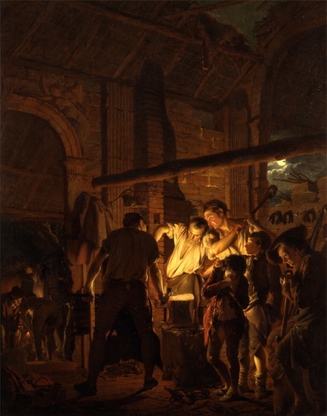 The Blacksmith's Shop Signed and dated, lower right: "Jo:[symbol] Wright | Pinx [symbol] 1771.",