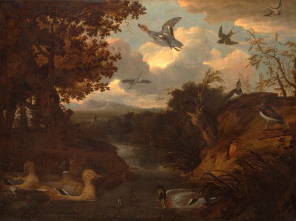 Ducks and Other Birds about a Stream in an Italianate Landscape Enten und andere Vogel an einem