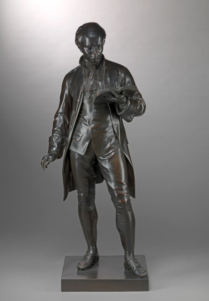 Oliver Goldsmith Chiselled on side of base, proper right: "R. A. Sc. | LONDON; proper left: