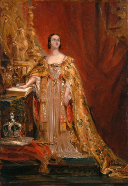 Queen Victoria Taking the Coronation Oath, June 28, 1838 Signed, lower right: "geo Hayter" signed