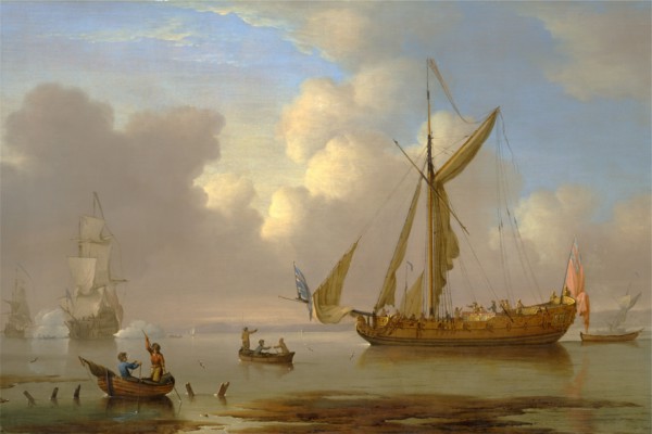 Royal Yacht Becalmed at Anchor Signed, lower right: "P. Monamy : pinx :", Peter Monamy, 1681-1749,