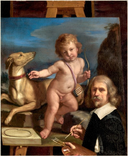 Giovanni Francesco Barbieri, called Guercino, Italian (1591-1666), Self-Portrait before a Painting