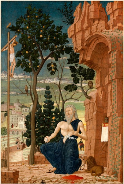 Follower of Andrea Mantegna, Saint Jerome in the Wilderness, c. 1475, tempera on panel