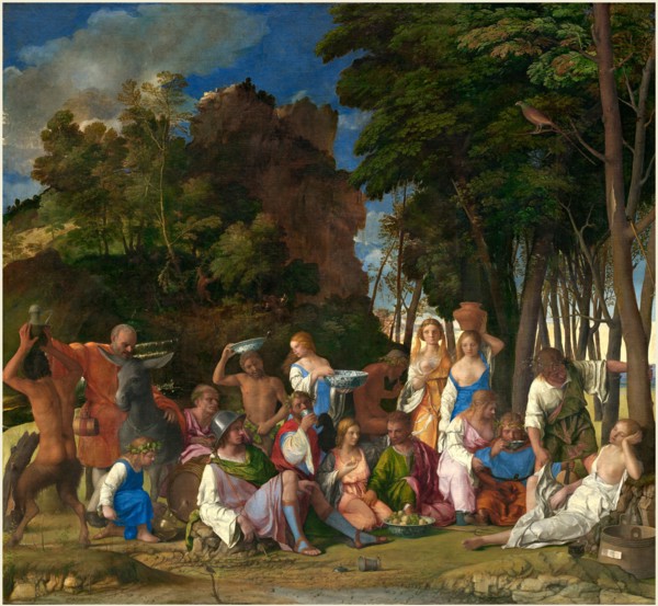 Giovanni Bellini and Titian, Italian (c. 1430-1435-1516), The Feast of the Gods, 1514-1529, oil on