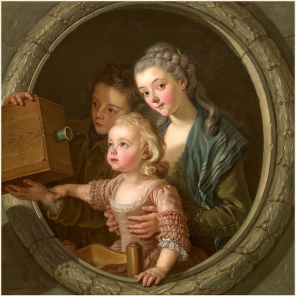 Charles Amédée Philippe Van Loo, The Camera Obscura, French, 1719-1795, 1764, oil on canvas