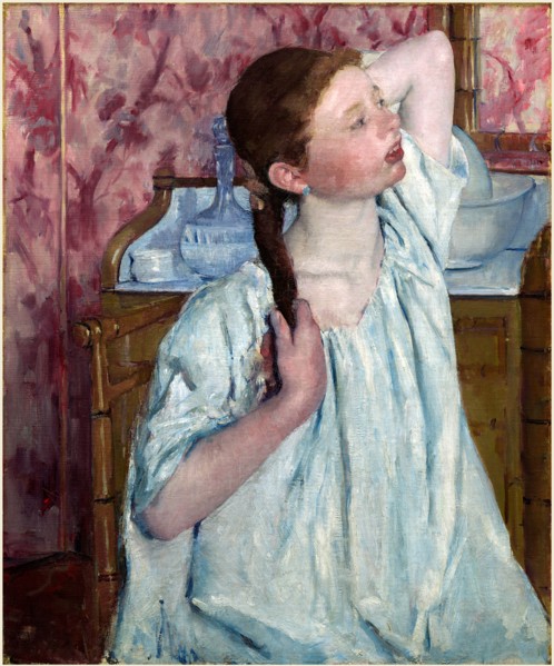 Mary Cassatt, American (1844-1926), Girl Arranging Her Hair, 1886, oil on canvas
