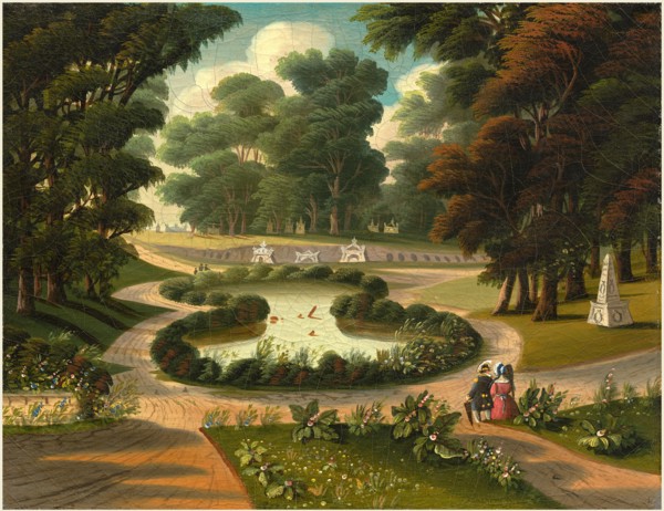 Thomas Chambers, American (1808-1866 or after), Mount Auburn Cemetery, mid 19th century, oil on
