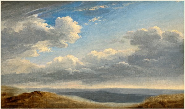 Pierre-Henri de Valenciennes, French (1750-1819), Study of Clouds over the Roman Campagna, c.