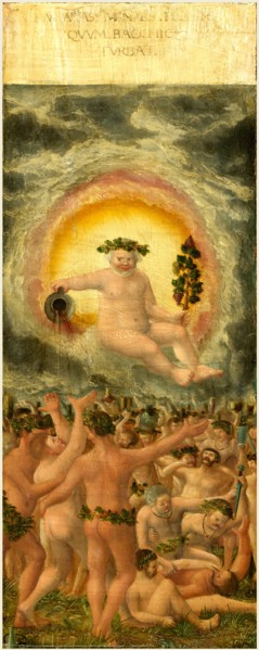 Workshop of Albrecht Altdorfer, The Rule of Bacchus [left panel], c. 1535, oil on hardboard