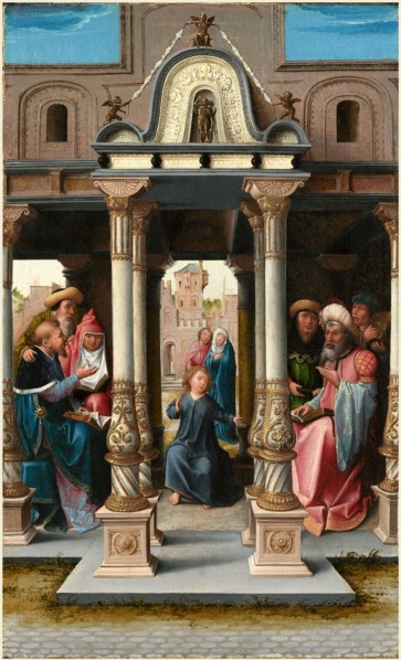 Bernard van Orley (Netherlandish, c. 1488-1541), Christ among the Doctors [obverse], c. 1513, oil