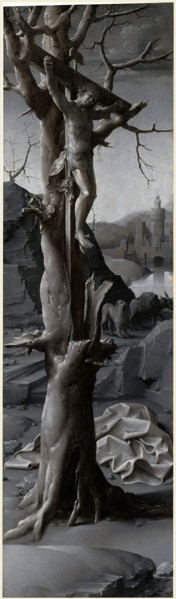 Jan Gossaert (Netherlandish, c. 1478-1532), Saint Jerome Penitent [left panel], c. 1509-1512, oil