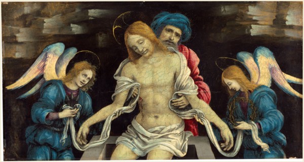 Filippino Lippi, Italian (1457-1504), PietÃ  (The Dead Christ Mourned by Nicodemus and Two Angels),