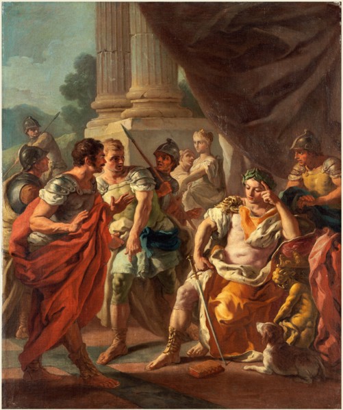 Francesco de Mura (Neapolitan, 1696-1782), Alexander Condemning False Praise, 1760s, oil on canvas