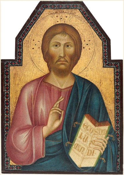 Follower of Cimabue, Christ between Saint Peter and Saint James Major [middle panel], late 13th