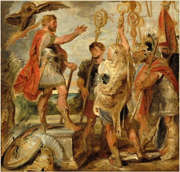 Sir Peter Paul Rubens, Decius Mus Addressing the Legions, Flemish, 1577-1640, probably 1616, oil on