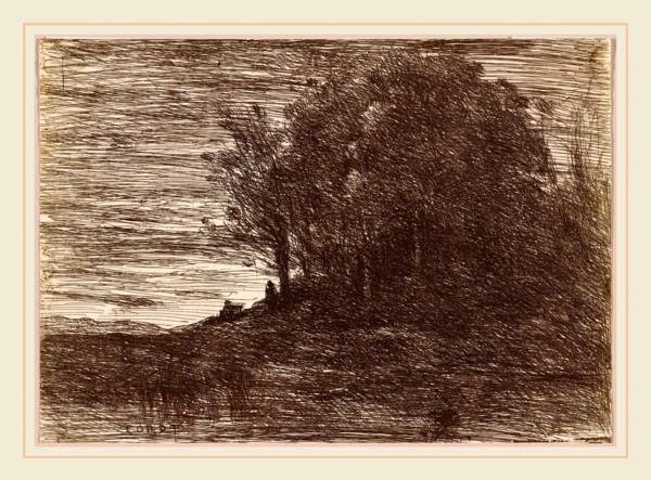 Jean-Baptiste-Camille Corot, The Hermit's Woods, or the Banks of Lake TrasimÃ¨ne (Le Bois de