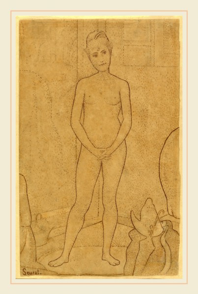 Georges Seurat, Study after "The Models", French, 1859-1891, 1888, pen and brown ink over graphite
