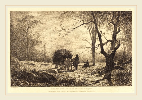 Adolphe Appian, French (1818-1898), Chemin des Roches, etching