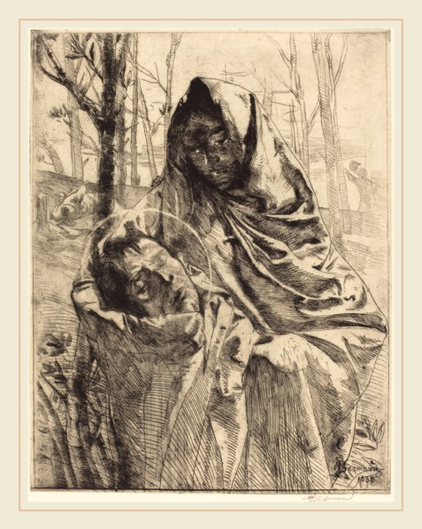 Albert Besnard, French (1849-1934), A Martyr, 1883, etching