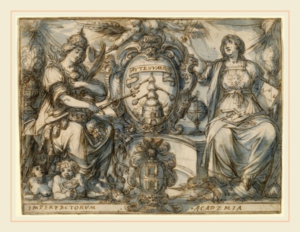 Claude Déruet, Imperfectorum Academia (Academy of the Imperfects), French, 1588-1660, c. 1619, pen