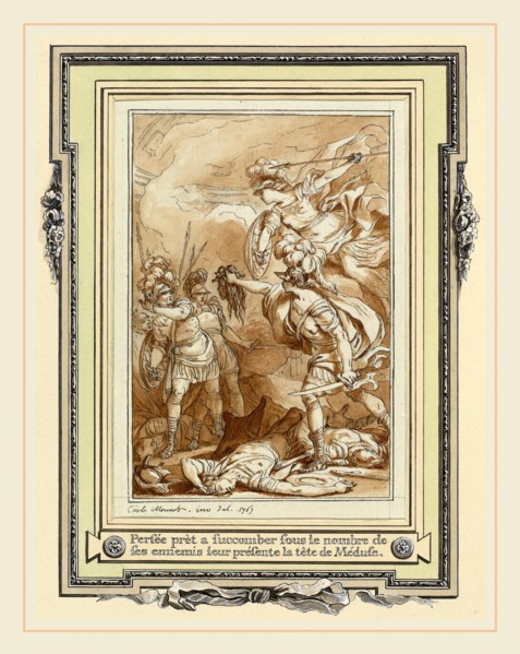 Charles Monnet, Perseus Turning Phinneas to Stone with the Head of Medusa, French, 1732-after 1808,