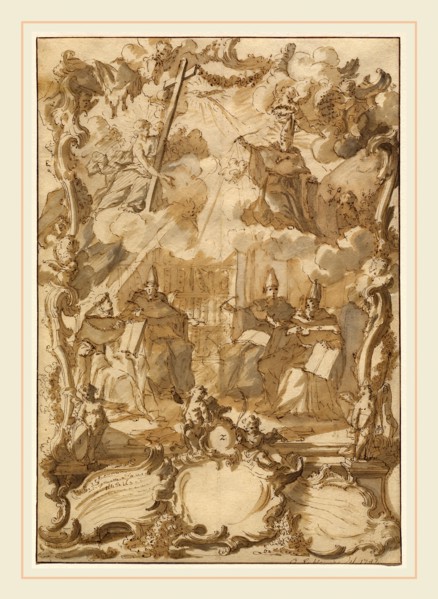 Gottfried Eichler the Younger, German (1715-1770), A Thesis Design with Doctors of the Church,
