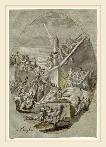 Georg Anton Urlaub, German (1713-1759), The Adoration of the Magi, 1756, pen and brown ink with