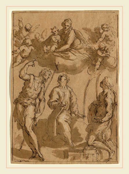 Jacopo Palma il Giovane, Italian (1544 or 1548-1628), Madonna and Child in Glory with Saints John
