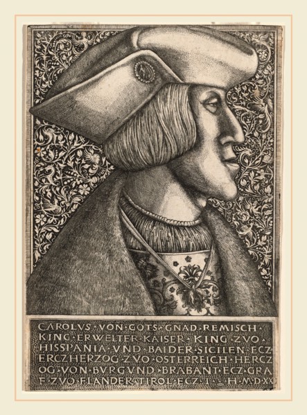 Hieronymus Hopfer, German (active c. 1520-1550 or after), Charles V, 1520, etching