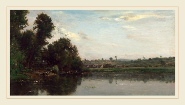 Charles-FranÃ§ois Daubigny, Washerwomen at the Oise River near Valmondois, French, 1817-1878, 1865,