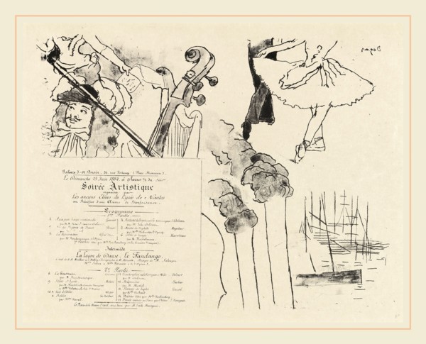 Edgar Degas, Program for the Soiree Artistique (Programme de la Soirée des anciens élÃ¨ves du Lycée