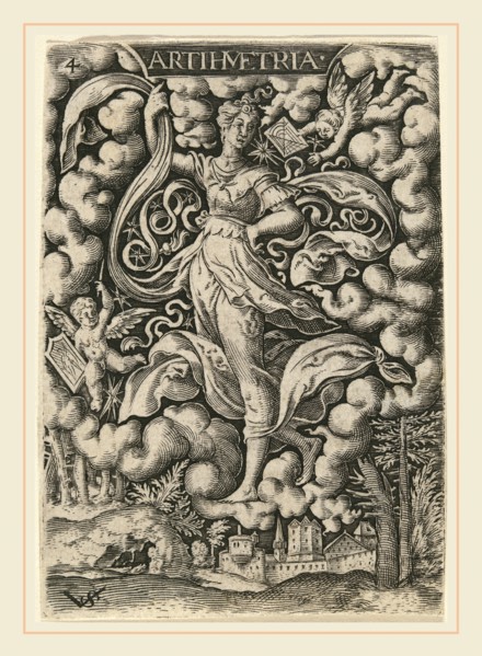 Virgil Solis, German (1514-1562), Artihmetria (Arithmetic), engraving