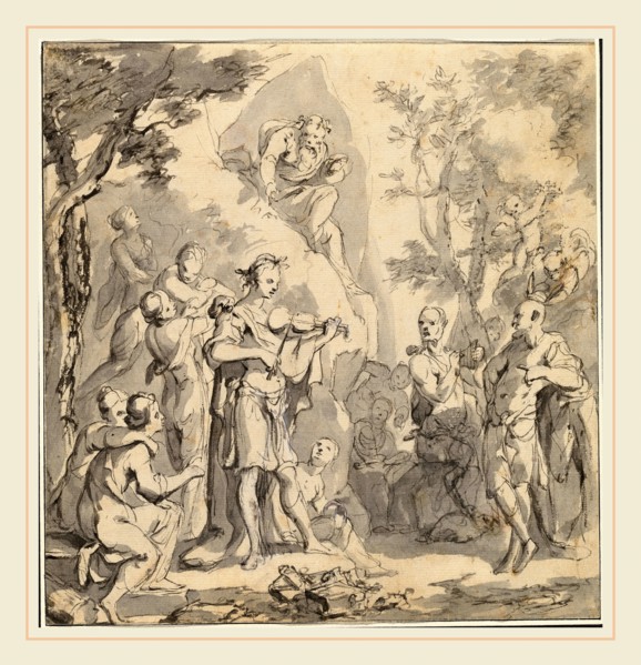 Johann Spillenberger, German (1628-1679), The Contest between Apollo and Pan before King Midas, c.