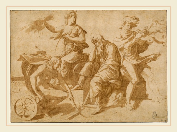 Giulio Romano, Italian (1499-1546), The Four Elements, c. 1530, pen and brown ink with brown wash