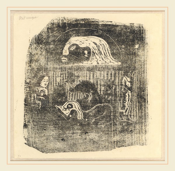 Paul Gauguin, French (1848-1903), Te Atua (The Gods) Small Plate [verso], in or after 1895, woodcut