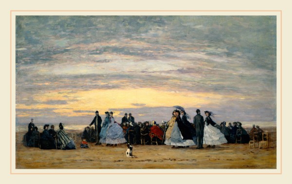 EugÃ¨ne Boudin, French (1824-1898), The Beach at Villerville, 1864, oil on canvas