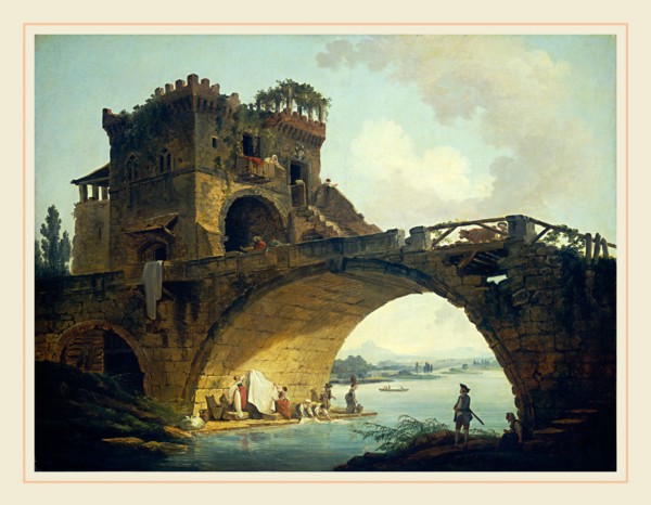 Hubert Robert, The Ponte Salario, French, 1733-1808, c. 1775, oil on canvas