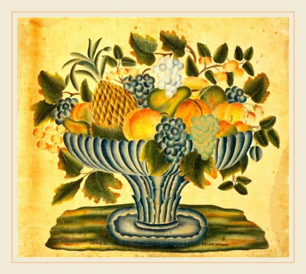 William Stearns, American (active c. 1830-1840), Bowl of Fruit, c. 1830-1840, watercolor on