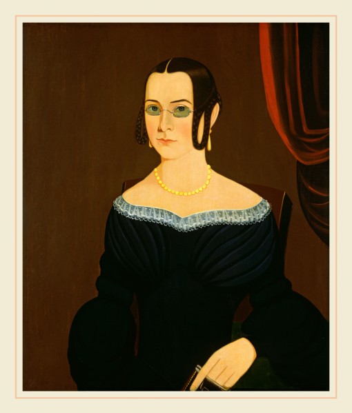 American 19th Century, Lady Wearing Spectacles, c. 1840, oil on canvas