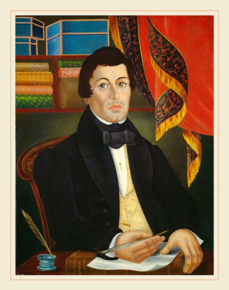 American 19th Century, Textile Merchant, c. 1840, oil on canvas