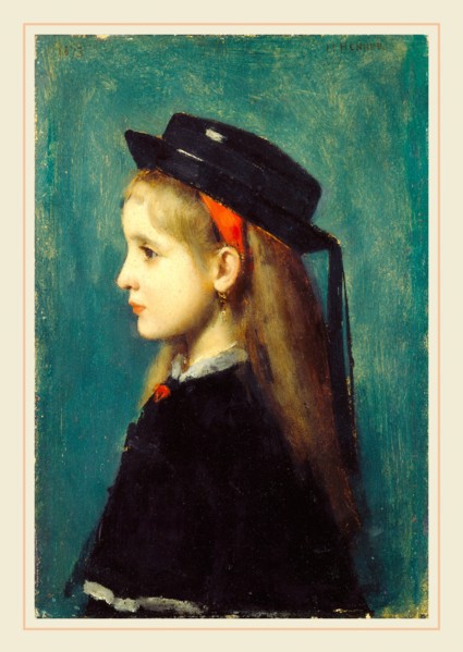 Jean-Jacques Henner, Alsatian Girl, French, 1829-1905, 1873, oil on wood