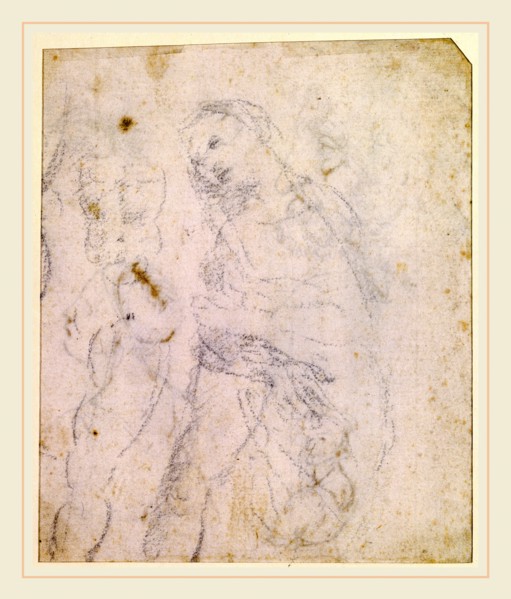 Leonardo da Vinci, Italian (1452-1519), Study of a Madonna [verso], probably 1470-1480, black chalk