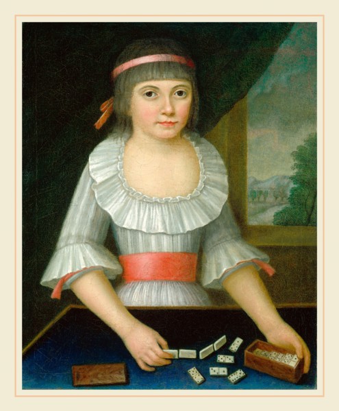 American 18th Century, The Domino Girl, c. 1790, oil on canvas