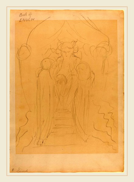 William Blake, British (1757-1827), Enoch before the Great Glory, c. 1824-1827, graphite on laid